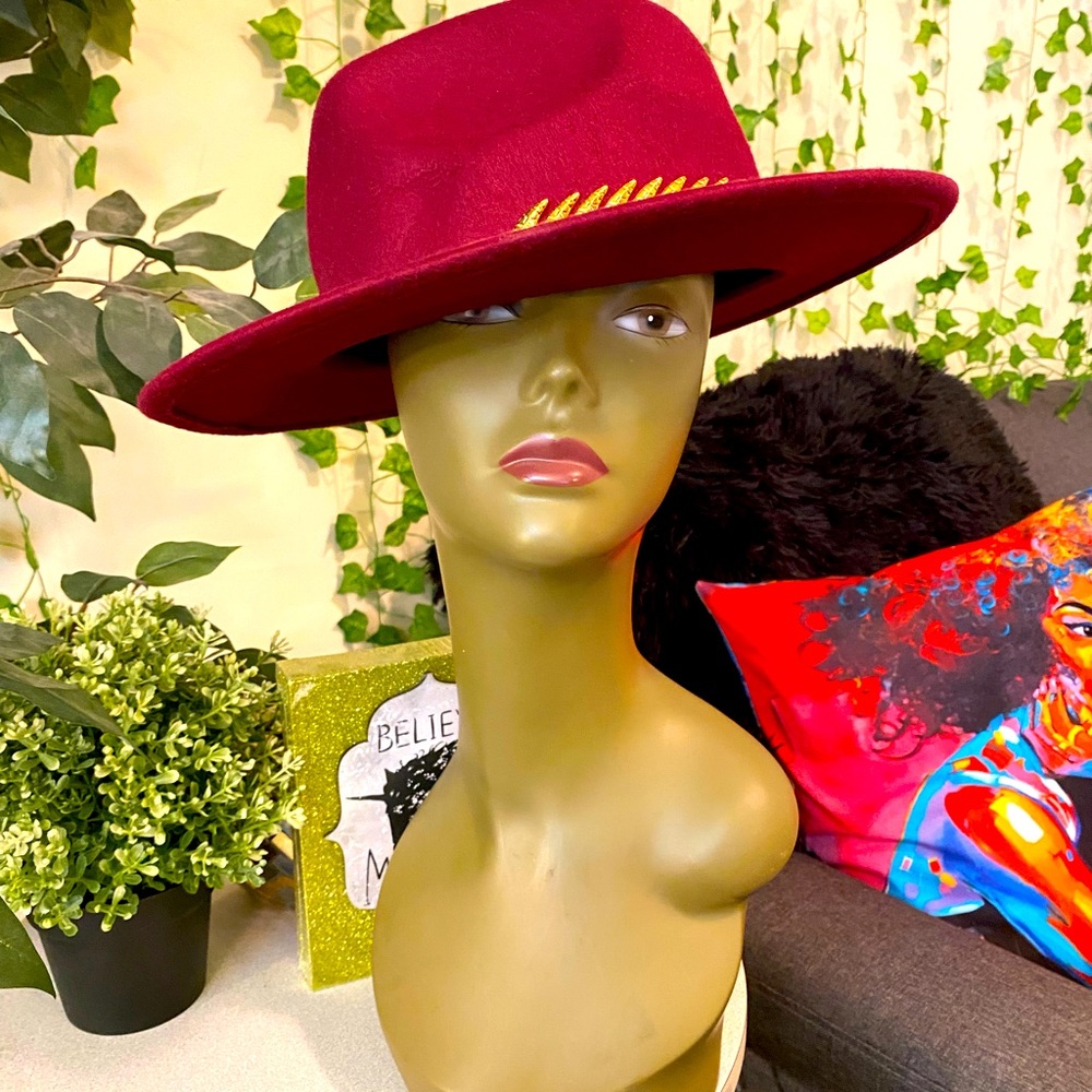 Burgundy Fedora Hat